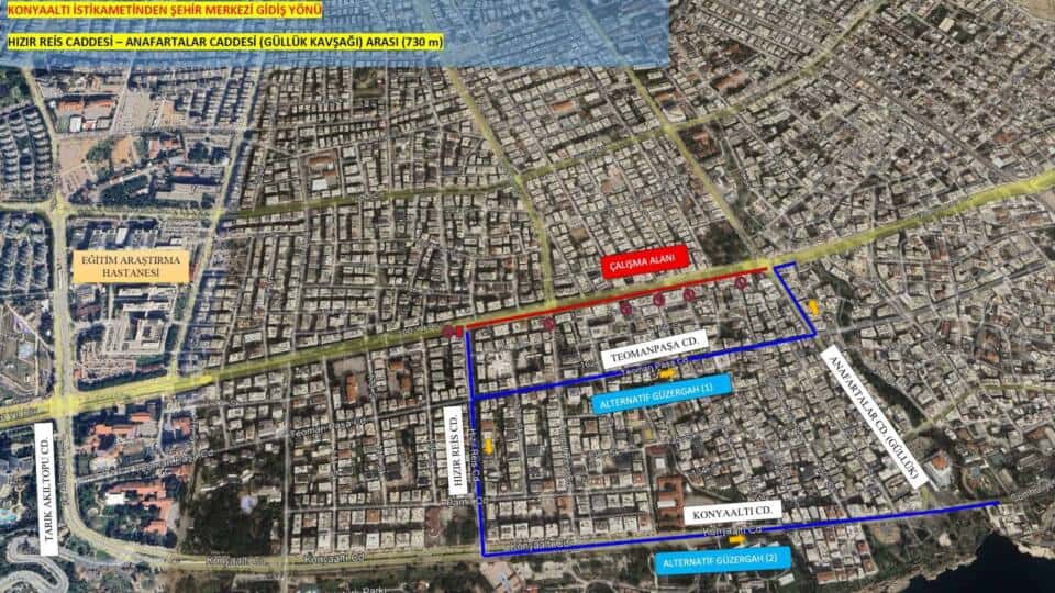 100. Yıl Bulvarı'nda Hızır Reis ve Anafartalar Caddeleri Arasında Asfalt Çalışması Başlıyor